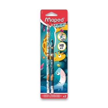 Imagem de Lápis Preto com Borracha Maped Jungle Fever com Suporte Removível para Escrita Suave e...