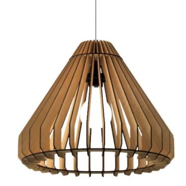 Imagem de Luminária Teto Tipo Pendente Cone Mdf - Completa Cor: Mdf Cru - LENOBR