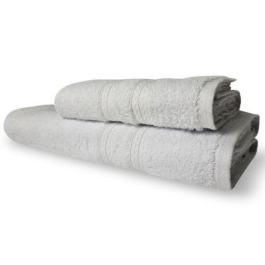 Imagem de Kit de Toalhas Itália Soft 2 Peças 100% Algodão 430G-M² Macia Absorvente Branco