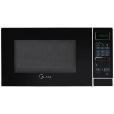 Imagem de Micro-ondas 20L Branco Porta Preta Minuto Fácil Midea, Branco e Preto,