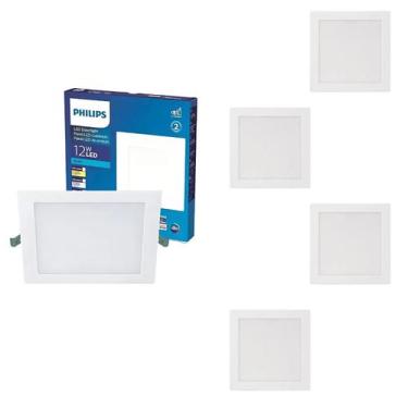 Imagem de 5 Luminária Plafon Led 12w Philips 6500k Bivolt 900lm Quad., Bivolt