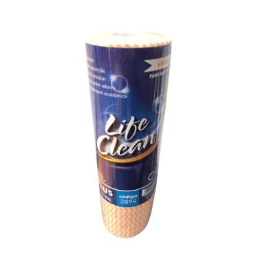 Imagem de Pano Multiuso em Bobina Life Clean Laranja com 50 Panos