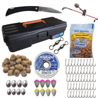 Imagem de Kit De Pesca Completo Com Maleta Estojo Anzol Chumbada Isca Linha Mass