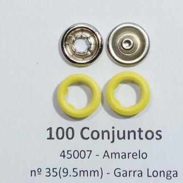 Imagem de Botões de Pressão Nº 35 Tic-Tac Colorido Latão Variados Amarelo 9,5mm 