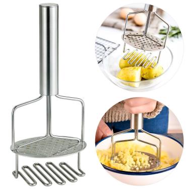 Imagem de Espremedor de Batata Espremedor Duplo para Amassar em Aço Inoxidável Resistente para Cozinha Inox GXM