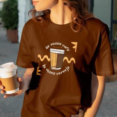 Imagem de Camiseta Urbana Café e Cerveja Estampa Barzinho Churrasco Leve Basica 
