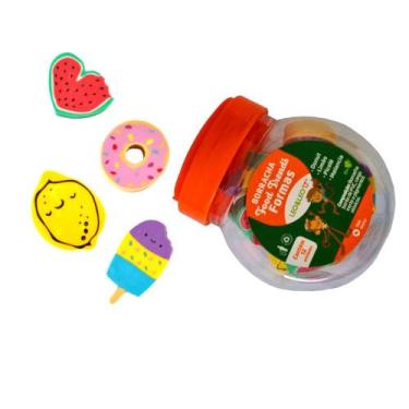 Imagem de Borracha Escolar Infantil Leo e Leo Food Trends Pote C/ 12