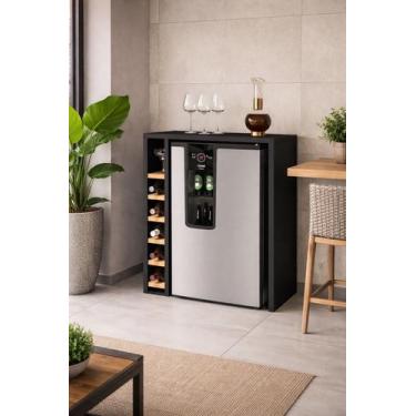 Imagem de Aparador com Adega Planejado 4008 Cor Preto Nature Comprar Moveis de C