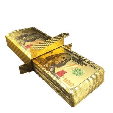 Imagem de Baralho Dolar Dourado Poker Truco Cartas Jogos MT066 - ds