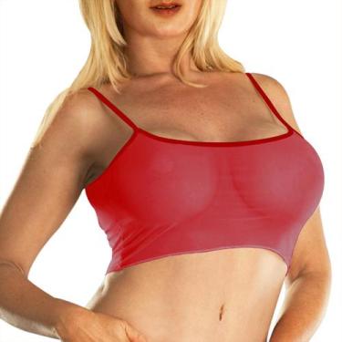 Imagem de Camiseta regata SHERRYLO Sheer Mesh See Through Feminina branca/preta/