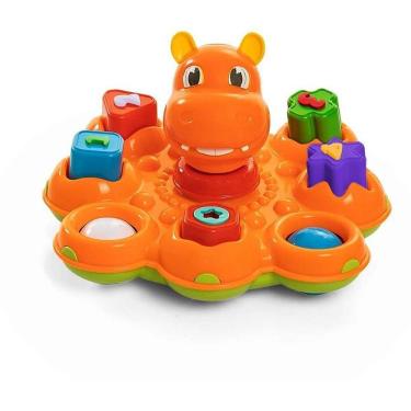 Imagem de Brinquedo Educativo Pula Bloco com Som Formas Numeradas Encaixáveis Cia do Pula