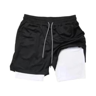 Imagem de Shorts De Corrida Masculinos 2 Em 1 De Secagem Rápida Com Camada Dupla