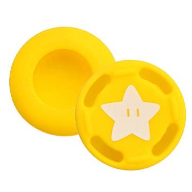 Imagem de Tampa analógica de silicone para polegar aderente bonés Joysticks capa para controle Nintendo Switch NS JoyCon, Amarelo