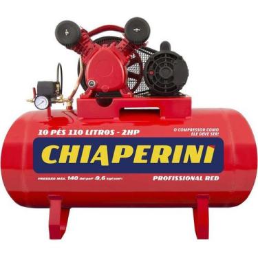 Imagem de Compressor Chiaperini Red 10 110 Litros 140 Libras 2 Cv Monofásico