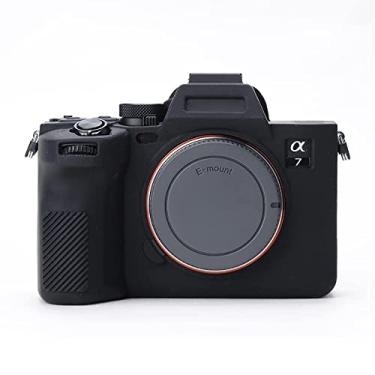 Imagem de HONGYAN capa da câmera Caso de proteção de silicone suave para a Sony A7 IV acessórios para câmera