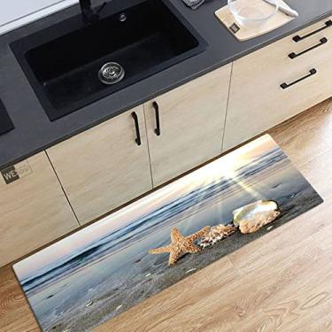 Imagem de SHENGANG Sea Waves Beach Tapete Cozinha 3D Tapete Corredor Tapete Marinho No Quarto No Chão Personalizado Longo Corredor Tapete, 1,60x180cm