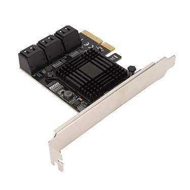 Imagem de PCI E para SATA 3.0 Placa de Expansão, 6 Interfaces SATA3.0 6.0 Gbps 4X 8X 16X Slot Adaptador de Disco Rígido SATA Placa de Expansão Controladora, para para