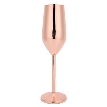 Imagem de Copo de champanhe, taças de champanhe de aço inoxidável, taça de champanhe, festa para casa (ouro rosa)