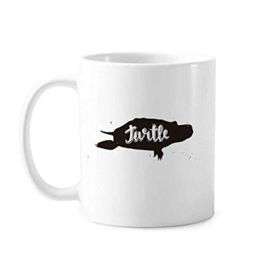 Imagem de Caneca de animal tartaruga preta e branca cerâmica cerâmica xícara de café porcelana louça