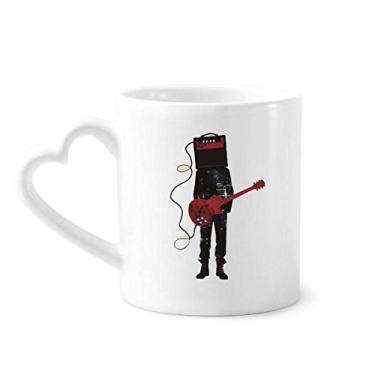 Imagem de Caneca Crazy Man de cerâmica para guitarra instrumentos musicais copo de coração de vidro