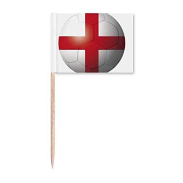 Imagem de Bandeira nacional da Inglaterra Futebol Palito de Dente Marcador Topper Decoração de Festa