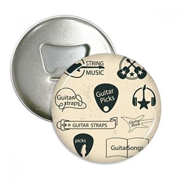 Imagem de Fone de ouvido guitarra instrumento musical padrão abridor de garrafa ímã de geladeira emblema multifuncional crachá
