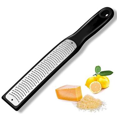 Imagem de ralador limão molho de soja ralador de queijo de aço inoxidável. ferramenta profissional de descascar para frutas de gengibre, noz-moscada, alho, chocolate
