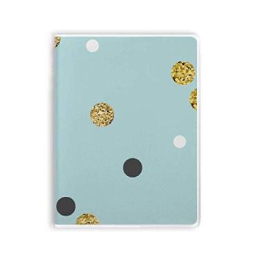 Imagem de Caderno com desenho de plantas abstratas douradas, capa de goma para diário