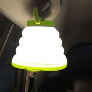 Imagem de Luz de acampamento recarregável por USB, lanterna alimentada por energia solar, mini lanterna suspensa dobrável à prova d'água, lâmpada de barraca solar