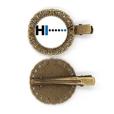 Imagem de Broche de cabelo Morse Code Hello Dot Line Expression grampo de cabelo