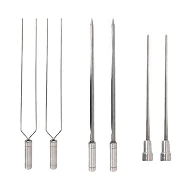 Imagem de 6x Espetos Churrasco Inox Espada/Coração/Duplo Lâmina 50cm