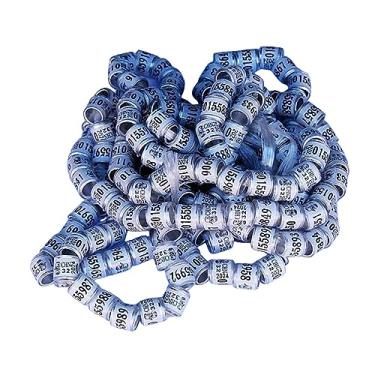 Imagem de Baoblaze 100 peças faixas de pé de pomba de alumínio anéis de perna de pombo 2024 identificação durável de pássaros, 8mm numerados para codorna lovebirds pato, BRANCO