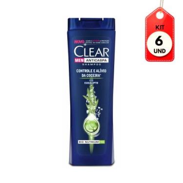 Imagem de Kit C/06 Clear Men Anticaspa Controle Coceira Shampoo 400ml