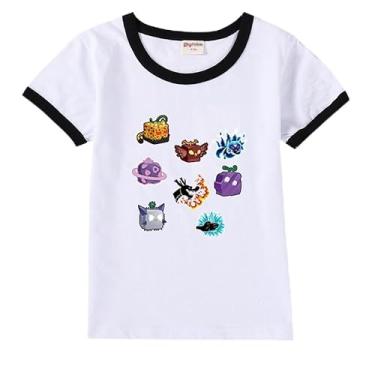 Imagem de Blox Fruits Kids Summer Camiseta de manga curta algodão para bebês meninos moda camisetas para meninas meninas roupas para adolescentes camisas chlid, B7, 14-15 Years