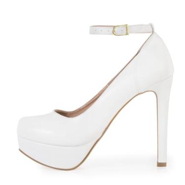 Imagem de Sapato Boneca Re&Ton Meia Pata Salto Alto Feminino MP24 (Branco, BR, Adulto, Numérico, 39)