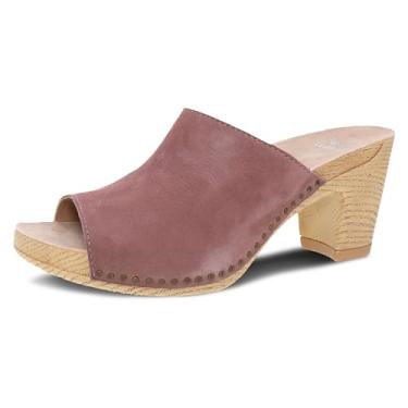 Imagem de Dansko Sandália feminina Tandi Peep Toe – Couro macio tratado com Scotchgard para resistência a manchas – Palmilha acolchoada e contornada para conforto o dia todo, rosa, 11.5-12