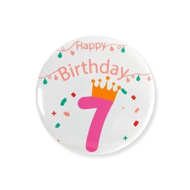 Imagem de Crachás de feliz aniversário para meninos, meninas, mulheres, homens, primeiro aniversário, botão redondo, presente It's My Birthday Broches, festa de aniversário, broche de folha de flandres,