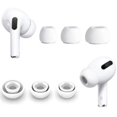 Imagem de ALXCD Substituição de 3 pares de pontas de ouvido para fones de ouvido AirPods Pro, substituição de fone de ouvido de silicone, para AirPods Pro [tamanho branco S/M/G]
