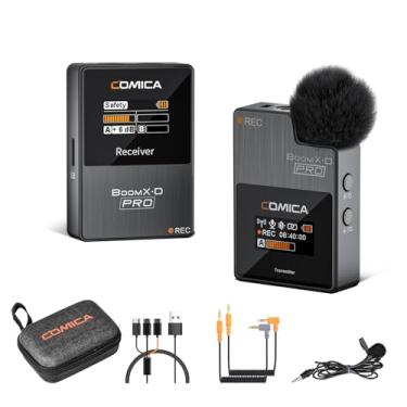 Imagem de comica BoomX-D1 - Microfone de Lapela Sem Fio Compacto com Redução de Ruído, Baixa Latência, Monitoramento, Silenciamento, Lapela de Microfone Sem Fio para Câmeras, Filmadoras, Smartphones, Laptops