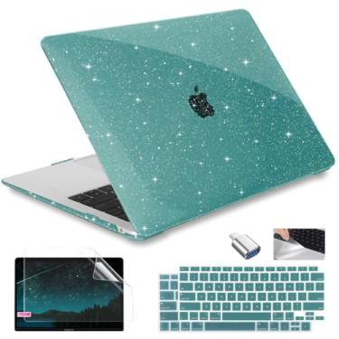 Imagem de Conbovo Compatível com MacBook Air de 13 polegadas M1 A2337 A1932 A2179, 2021-2018, capa rígida de plástico, capa de teclado, protetor de tela, adaptador USB 3.0 e filme trackpad, azul-petróleo