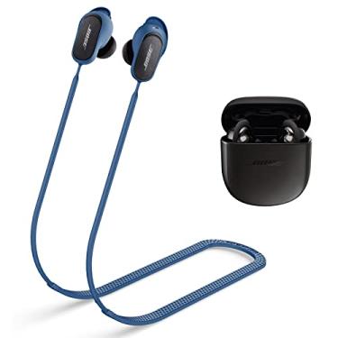 Imagem de WOFRO Alça antiperda para Bose QuietComfort Earbuds II e Ultra (2023), acessórios de cordão de silicone esportivo, compatível com os novos fones de ouvido Bose QC 3, cordão de pescoço (azul)
