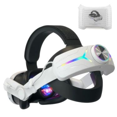 Imagem de Alça de cabeça de bateria leve RGB compatível com pacote de bateria Meta Quest 3, alça Elite de substituição VR ajustável e confortável com bateria de 8000mAh, aumenta o conforto e suporte VR/878