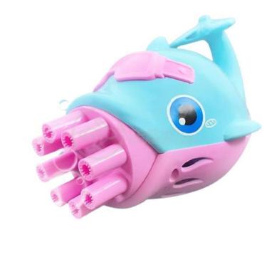 Imagem de Golfinho Bolhudo Bolhas Sabão Criança Infantil - Azul E Rosa