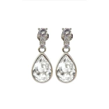 Imagem de Brincos em prata esterlina 925 com cristal Swarovski