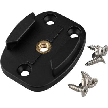 Imagem de Suporte QR com furos para piloto – Todos os metais, placa de liberação rápida versátil com parafuso de tripé de 1/4"-20 compatível com GoPro Hero3/3+/4/5/6/7/8