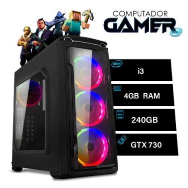 Imagem de Computador PC Gamer Intel Core i3 4GB SSD 240GB VGA 4GB Windows 10 - L