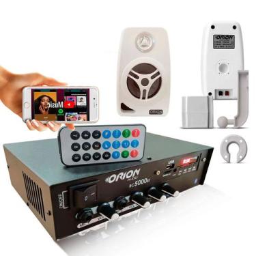 Imagem de Receiver Som Ambiente Bt  Fm +14 Caixa Parede Branca 55w - ORION