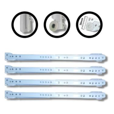 Imagem de 8 Corrediça Larga Pesada Trilho Gaveta Móvel 400mm 40cm 4Par - Albras