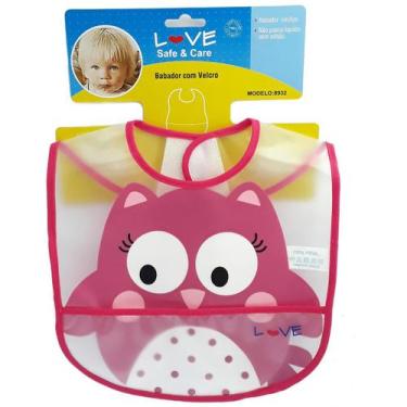 Imagem de Babador de Plástico Com Bolso Love Coruja