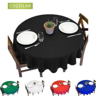 Imagem de Kit 10 Toalhas de Mesa Redonda 4 Lugares Lisa - Cozzilar, Preto